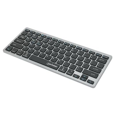 Manhattan 180559 Teclado Inalámbrico Dual-Mode Ultra Delgado Diseño Elegante Negro/Plata