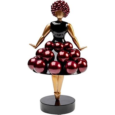Kare Design Decorative Figure Primaballerina Pom, Purple, Decorative Object, Decorative Figure, Steel Pole, Handmade, Handpainted, 35 x 19 x 19 cm (H x W x D)