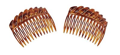 Caravan French Tortoise Shell Comb with Wire Wrap Pair