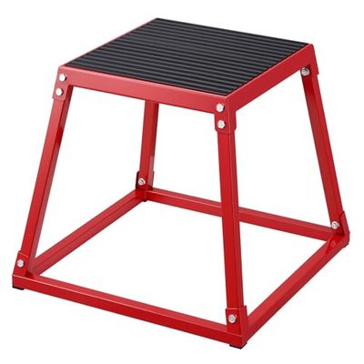 VEVOR Plyometrische springbox, 45 cm plyo-box, stalen plyometrische platform en springende behendigheidsdoos, antislip fitnessoefening, opstapbox voor thuisgymnastiek, conditionering krachttraining,