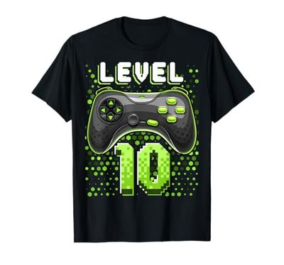 Livello 10 controller videogiochi 10° compleanno giocatore regalo ragazzi Maglietta