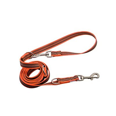 Herm Sprenger, Guinzaglio regolabile per addestramento per cani, sicuro e antiscivolo, impugnatura in nylon gommato, a mani libere, durevole, spessore 1,9 cm, riflettente (1,2 m–2,3 m) (arancione)