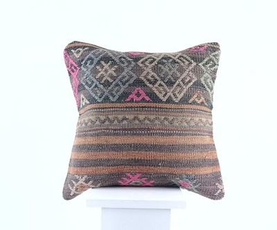 Kelim Cuscino 40x40 cm fatto a mano turco prodotto federe kilim dekorativo orientale etnici cuscino E808