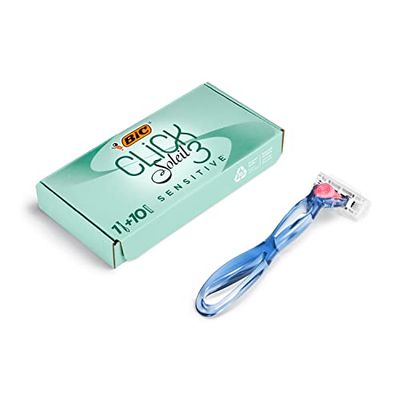 BIC Click 3 Soleil Sensitive Maquinilla de Afeitar Mujer + 10 Cuchillas de Recambio