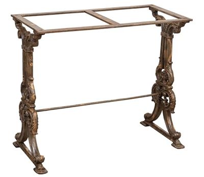 Biscottini - Tafelvoet van gietijzer met antieke afwerking - L 84 x D 43 x H72 - Tafelvoet - Tuintafel - Robuust - Elegant design