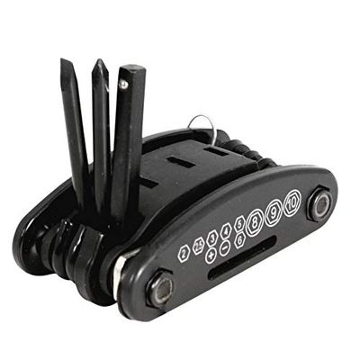 RAYMOND - Outil multifonctions de réparation pour vélo / VTT - 15 en 1 - Clés Allen (2 - 2.5 - 3 - 4 - 5 - 6) / Douilles (8mm à 10mm) / Tournevis (plat - cruciforme) - Outils multifonction randonnée