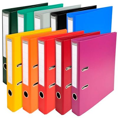 Classeur a levier pvc a4 dos de 50 mm, paquete con 10 unidades, colores surtidos