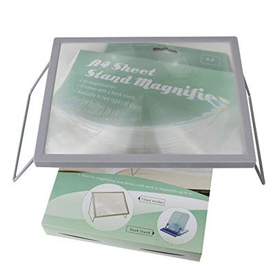 Mobiclinic, Loupe de Lecture, Marque européenne, sur Pieds, Pleine Page, Mains Libres, Grossissement x2, Rectangulaire