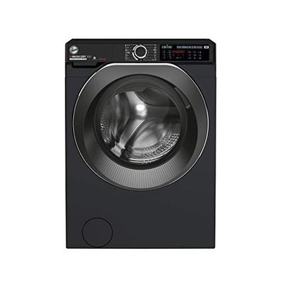 Hoover H-WASH&DRY 500 Freestanding Washer Dryer, 9 Kg Wash + 6 Kg Dry, 1400 RPM, Combined Cycle Class D, Wi-Fi & Bluetooth, Auto Care & Hygiene Cycle, Black, 60x58x85 cm - HD 496AMBCB/1-80