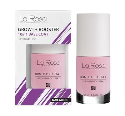 LaRosa CUIDADO DE UÑAS 10-EN-1 Sérum Fortalecedor y de Crecimiento con Vitaminas E, C y F - Base Coat Transparente para Uñas Delicadas y Frágiles 10 ml