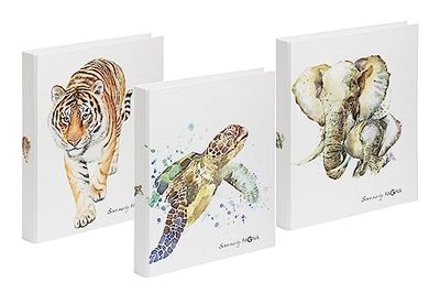 PAGNA Multipack - Archivador de anillas (A4, 9 unidades, con 3 tigres, 3 tortugas y 3 elefantes)