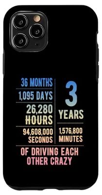 3 anni sposato divertente 3 ° anniversario di matrimonio Custodia per iPhone 11 Pro