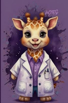 Cute Giraffe Experiment Notebook – Laboratory Journal for STEM Students, Scientists & Future Innovators – 120 Wide-Ruled Pages, Purple Edition – Perfect Giraffe-Themed Gift