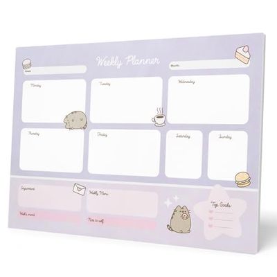 Grupo Erik Weekly Planner A3 - Pusheen Cat Stationery | Daily Planner Family, Desk Calendar, 54 Tear Off Pages A3 Notepad | Pusheen Gifts, Pusheen Merchandise
