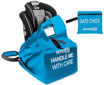 reperkid Premium Car Seat Travel Bag for Airplane - Durable, Universal Fit, Water-Resistant Gate Check Bag with Adjustable Carry Straps - for Safe and Hassle-Free Travel