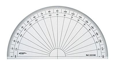 GRAPHOPLEX Range 1/2 cirkel 16 cm grader transparent