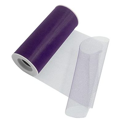 Occasions Mesh Net Organza Tulle Roll, 23m x 15cm, Plum