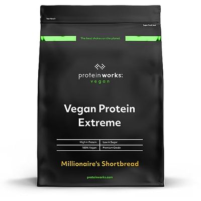 Protein Works - Vegan Protein Extreme , 29g Plant Based Protein , Added Vitamin Blend , 14 Servings , Millionaire's Shortbread , 500g