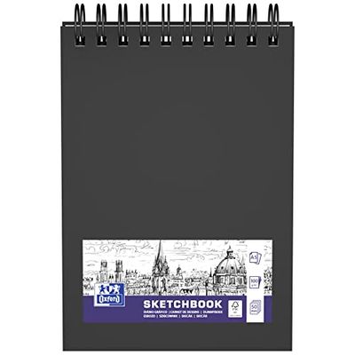 Oxford Sketchbook A5 50 Sheets 100 g Double Spiral Hard Cover Black