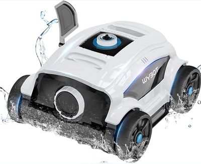 WYBOT Robot de Piscine, aspirateur de Piscine avec Moteur Double entraînement (Blanc et Gris)