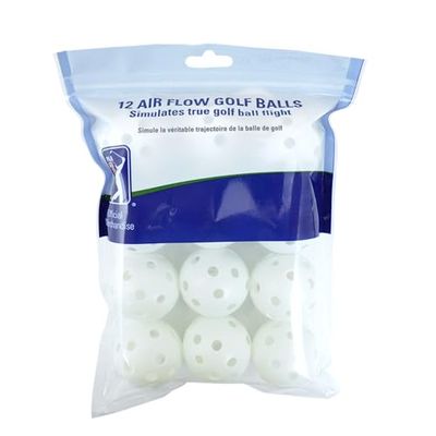 PGA Airflow Tours, Golf Air Flow träningsbollar (förpackning med 12), Färg: Vit Unisex-Vuxen