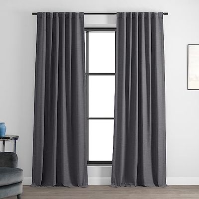 HPD Half Price Drapes Bellino Room Darkening Curtains 120 Inches Long Curtains for Bedroom & Living Room (1 Panel), 50W x 120L, Armour Grey