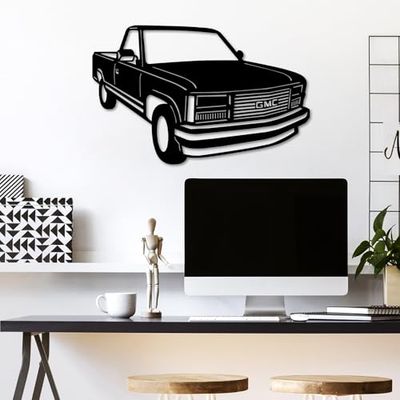 Hanah Home Elegante accesorio decorativo de pared de metal negro, 60 x 39 cm, 100% metal, 1,5 mm de grosor, ligero (0,985 kg), perfecto para decoración moderna del hogar