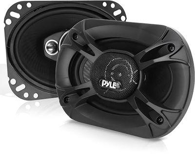 Pyle Juego de Altavoces Coche, 6” x 9”, Auto, Cuadriaxial, 4 vias, Universal, Sonido Potente, Color Negro