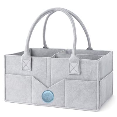 SURFOU Nappy Caddy Organiser, Baby Essentials for Newborn Gifts, Bag for Diaper & Nursery Accessories Storage with Detachable Compartments, Baby Shower Baskets to Make Hampers