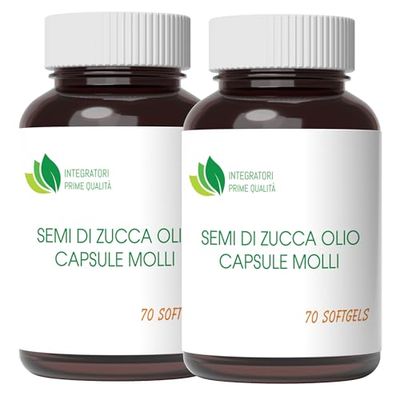 Semi di Zucca Olio Capsule Molli - 140 Softgels - Acido Linoleico Acido Oleico Omega 3-6-9 da Olio Spremuto a Freddo - 1 Perla al dì