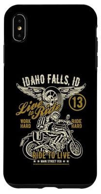 Idaho Falls Idaho USA Retro Distressed Motorcycle Design Case for iPhone XS Max