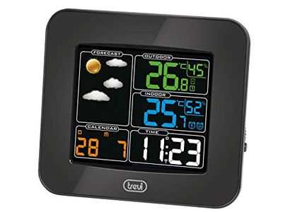 Trevi 3165 RC meteorológica estação com sensor exterior, preto, 15 x 5,7 x 13,5 cm