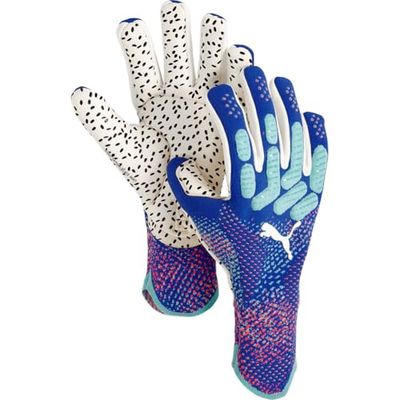 PUMA FUTURE Ultimate NC - Guanti da portiere Ragazzi, Bluemazing-Sunset Glow-Electric Peppermint, 11-041923