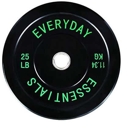 Signature Fitness 2" Olympische bumperplaat halterschijven met stalen naaf, 25 lbs, enkel, zwart