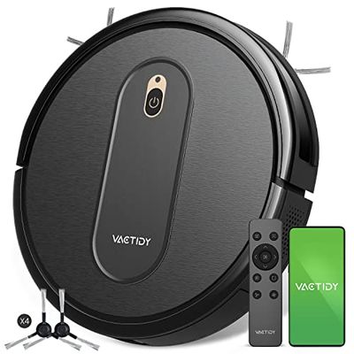 Vactidy Nimble T6 Robotstofzuiger met 2800 Pa sterke zuigkracht, 120 minuten looptijd, stofzuiger robot met Alexa&Google Assistant & App & Siri bediening, robotstofzuiger voor dierenharen, tapijten en