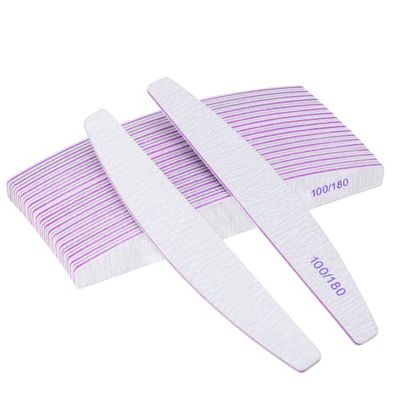 Limes a Ongles,20 pcs Lime à Ongles Professionnelle à Double Face Réutilisable 100/180 Grit Pour Les Salons De Manucure, Le Diy Nail Art à La Maison