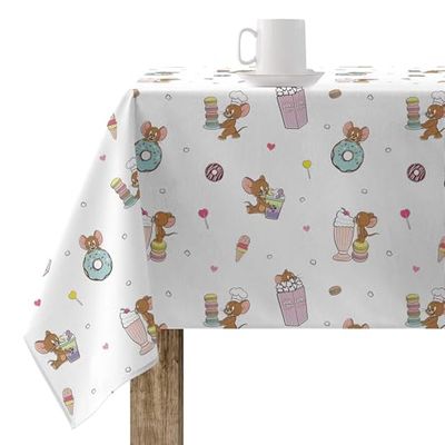 MANTEL RESINADO (TACTO PLASTIFICADO) ANTIMANCHAS MODELO YUMMY TOM JERRY 4 WHITE