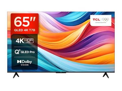 TCL 65T7B, TV QLED 65”, 4K Ultra HD, Google TV (Dolby Vision & Atmos, Controllo vocale hands-free, compatibile con Google assistant & Alexa)