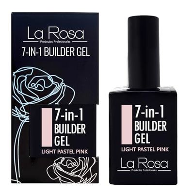LaRosa GEL COSTRUTTORE per unghie 7-in-1 in Flacone – BUILDER GEL Ricostruzione unghie 15ml - ROSA PASTELLO CHIARO