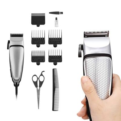 Avilia Kit Rasoio Elettrico Barba e Tagliacapelli Uomo con Lame in Acciaio 5x19cm - Include Pettini, Forbici e Lubrificante - Rasoio Elettrico per Barba, Naso, Capelli e Orecchie