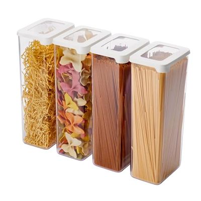 SmartStore Recipientes herméticos transparentes para alimentos secos con tapas, 2,25 L, juego de 4-20% de plástico biológico con tapa, sin BPA, aptos para lavavajillas, recipientes apilables de