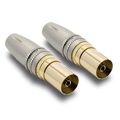 METRONIC Anstennen Coaxiale kabelstekker, verguld voor 6-8 mm kabel, 2 stuks