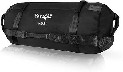 Yes4All Sacco ponderato Regolabile con Maniglie da 2-90 kg per allenamenti di Corsa, Core Bag Sandbag per Molti allenamenti Funzionali, Fitness, Crossfit, condizionamento