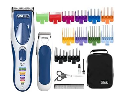 Wahl Color Pro Cordless Hair Clipper Ideal For Beginners, Cordless/Wireless; 8 Combs Colour Codes, Trimmer Finish Included
