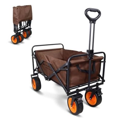 Mobiclinic®, Opvouwbare transportwagen, Voor strand tuin, Duna pro plus, Verstelbaar handvat, Grote 360º terreinwielen, Extra zakken, Tot 100 kg, 94x56, 5x61cm, Waterdicht, Rood