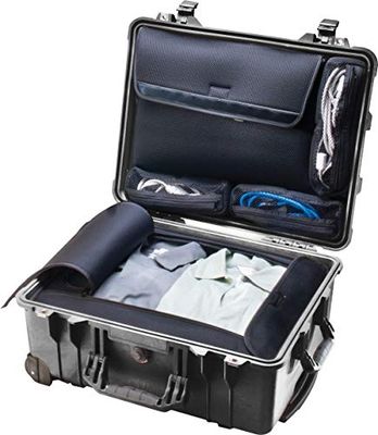 PELI 1560LOC valise étanche pour ordinateur portable, conforme à la norme IP67, capacité de 44L, fabriquée aux États-Unis, avec pochette détachable pour ordinateur et accessoires, couleur: noire
