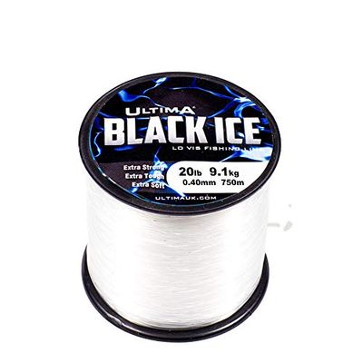 Ultima Black Ice, Forte Lenza da Pesca in Mare a Bassa visibilità Unisex-Adulto, Crystal, 0.40 mm-20.0 lb