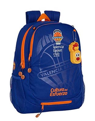 SAFTA Sac à dos adaptable chariot porte-ballon Valencia Basket, bleu/orange, 320 x 160 x 440 mm