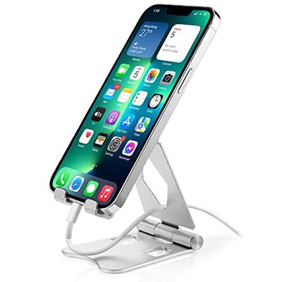 FadyDail Support Téléphone Portable Réglable entièrement en Aluminium pour téléphone Portable Compatible avec iPhone 14, 13, 12, 11 Pro Max, Samsung, Huawei et Tous Les Smartphones