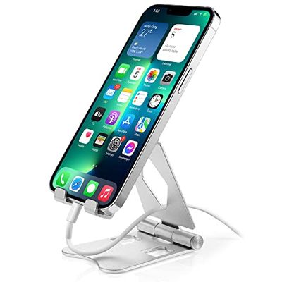 FadyDail Support Téléphone Portable Réglable entièrement en Aluminium pour téléphone Portable Compatible avec iPhone 14, 13, 12, 11 Pro Max, Samsung, Huawei et Tous Les Smartphones